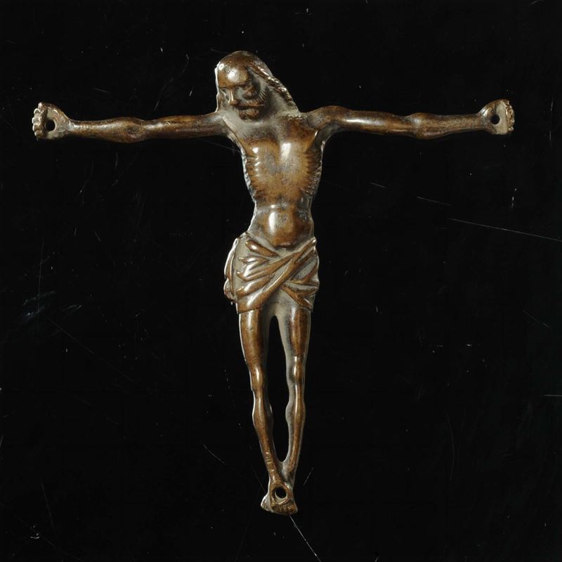Bronzo raffigurante Cristo crocifisso, Germania XV secolo  - Auction Old Paintings and Furnitures - Cambi Casa d'Aste