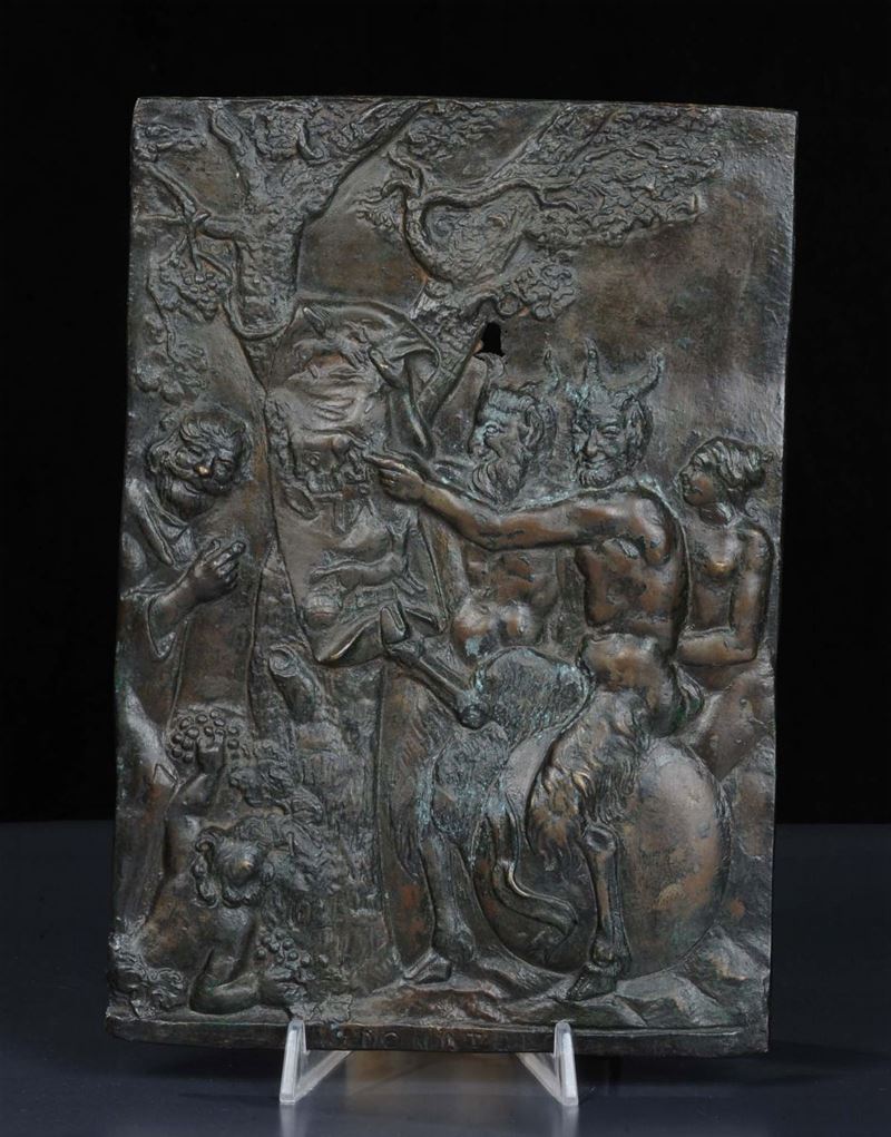 Placca in bronzo raffigurante baccanale, XIX secolo  - Asta Antiquariato e Dipinti Antichi - Cambi Casa d'Aste