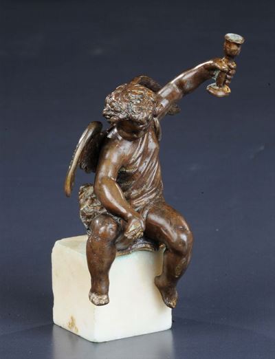 Bronzo Raffigurante Angelo Alato, Francia Inizio XVII Secolo