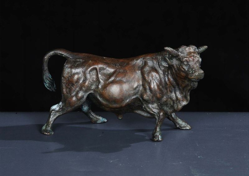 Bronzo raffigurante toro, Roma fine XVII secolo  - Auction Old Paintings and Furnitures - Cambi Casa d'Aste