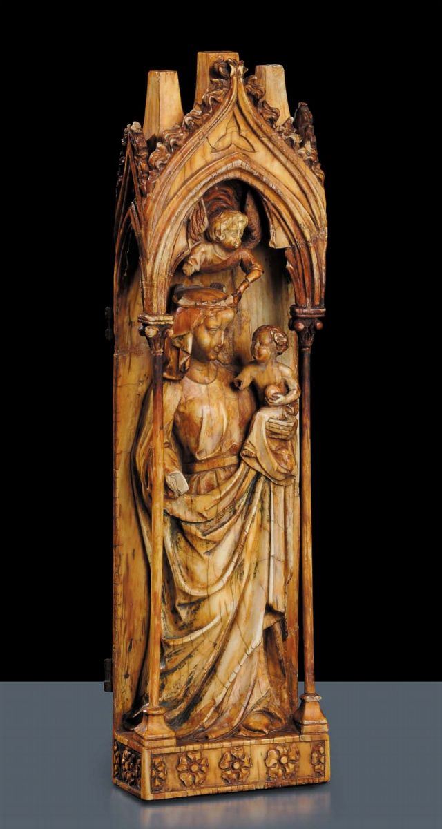Scuola Francese del  XV secolo Madonna in trono con Bambino  - Asta Antiquariato e Dipinti Antichi - Cambi Casa d'Aste