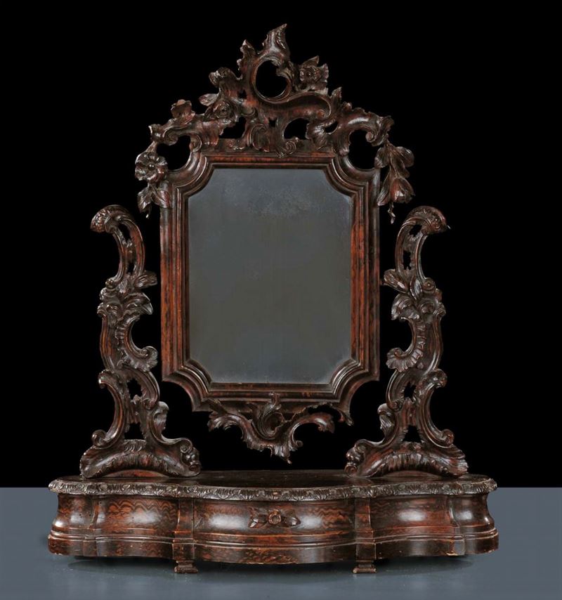Psiche da tavolo in legno intagliato, XVIII secolo  - Auction Old Paintings and Furnitures - Cambi Casa d'Aste