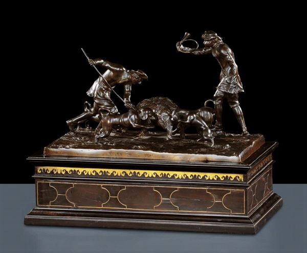 Francesco Fanelli (1577-1659), bottega di Caccia al cinghiale