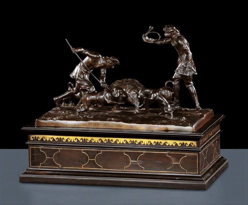 Francesco Fanelli (1577-1659), bottega di Caccia al cinghiale  - Auction Old Paintings and Furnitures - Cambi Casa d'Aste