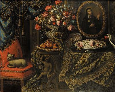 Scuola del XVIII Secolonature Morte con Vasi di Fiori
