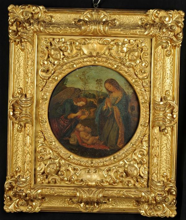 Cornice in legno intagliato e dorato, XIX-XX secolo
