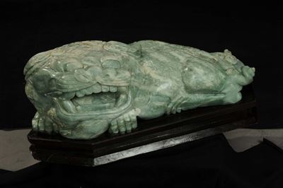 Statua in Serpentino Raffigurante Animale Mitologico, XX Secolo