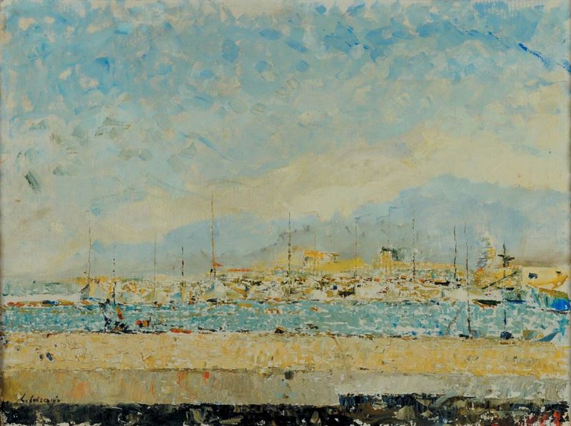 Luigi Crisconio (1893-1946) Porticciolo di Rapallo  - Auction Old Paintings and Furnitures - Cambi Casa d'Aste