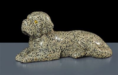 Scultura in Diaspro degli Urali Raffigurante Cane, Russia Fine XIX Secolo