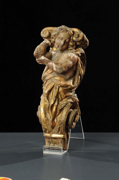 Lesena in Legno Intagliato e Dorato, XIX Secolo