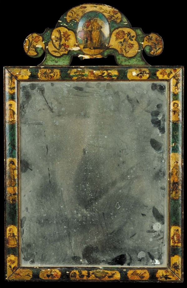 Specchierina in legno laccato, XVIII secolo