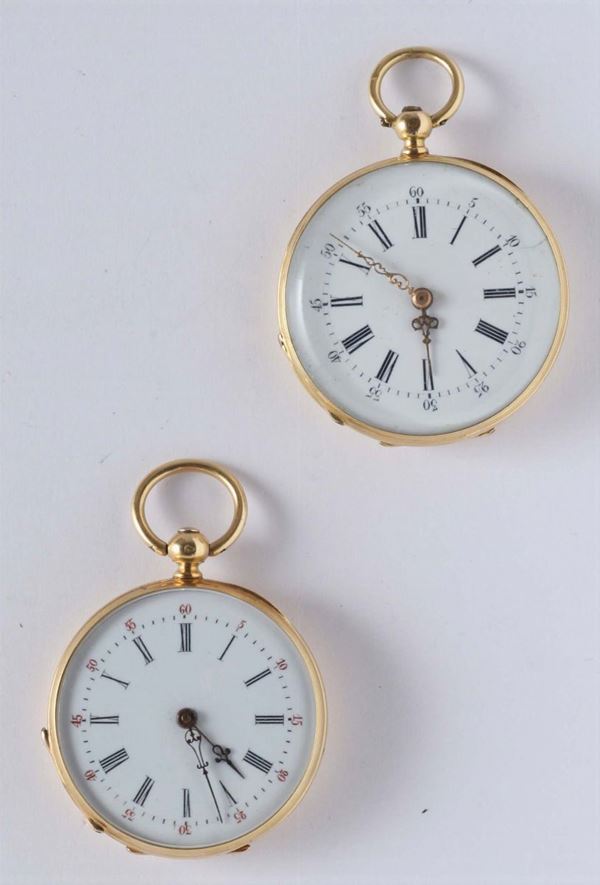 Due orologi da tasca in oro