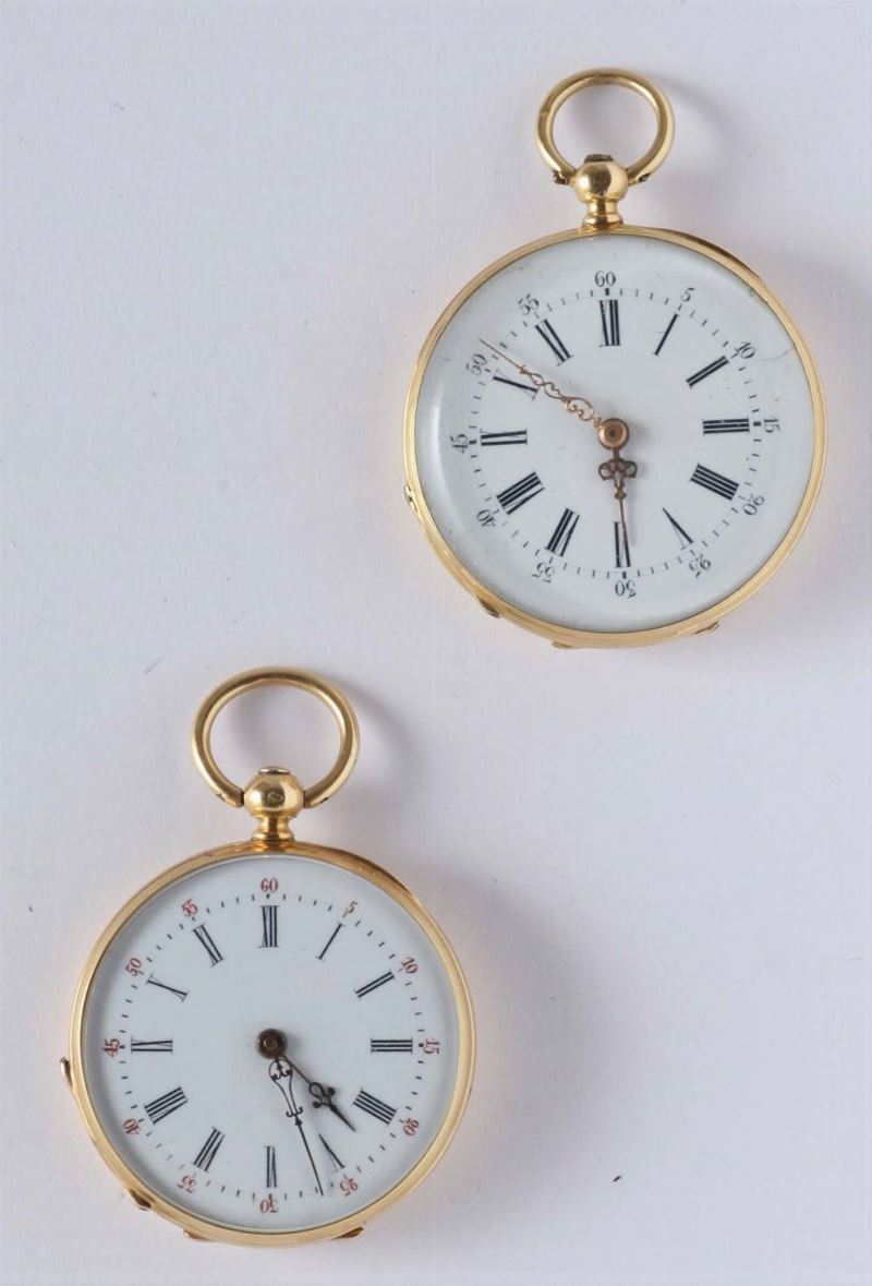 Due orologi da tasca in oro  - Asta Gioielli, Argenti ed Orologi Antichi e Contemporanei - Cambi Casa d'Aste