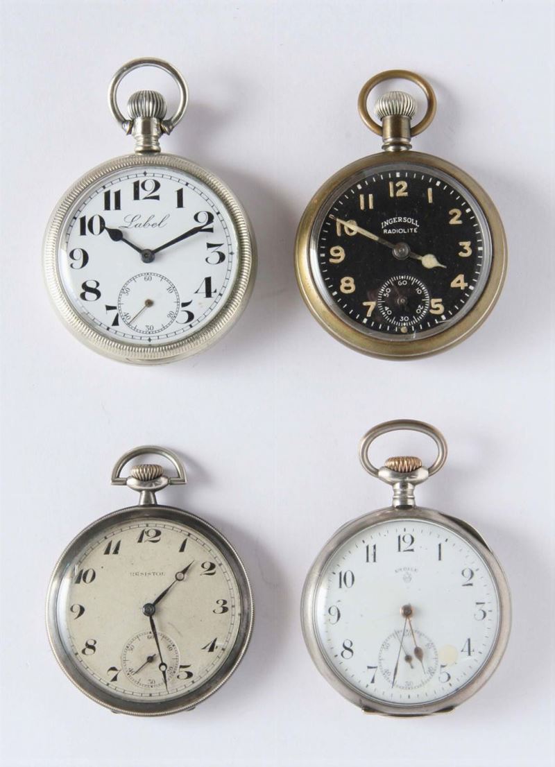Quattro orologi da tasca da uomo  - Auction Silver, Clocks and Jewels - Cambi Casa d'Aste