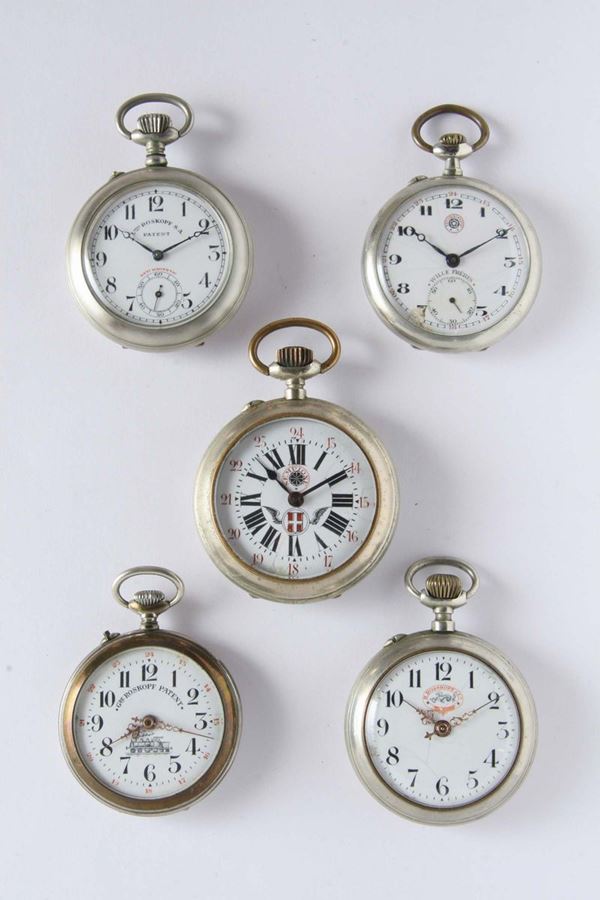 Cinque orologi da tasca, Roskopf, inizio XX secolo