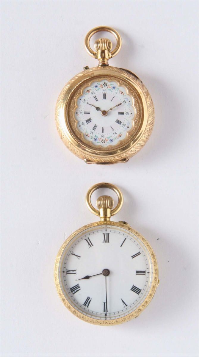 Due orologi da donna in oro  - Auction Silver, Clocks and Jewels - Cambi Casa d'Aste