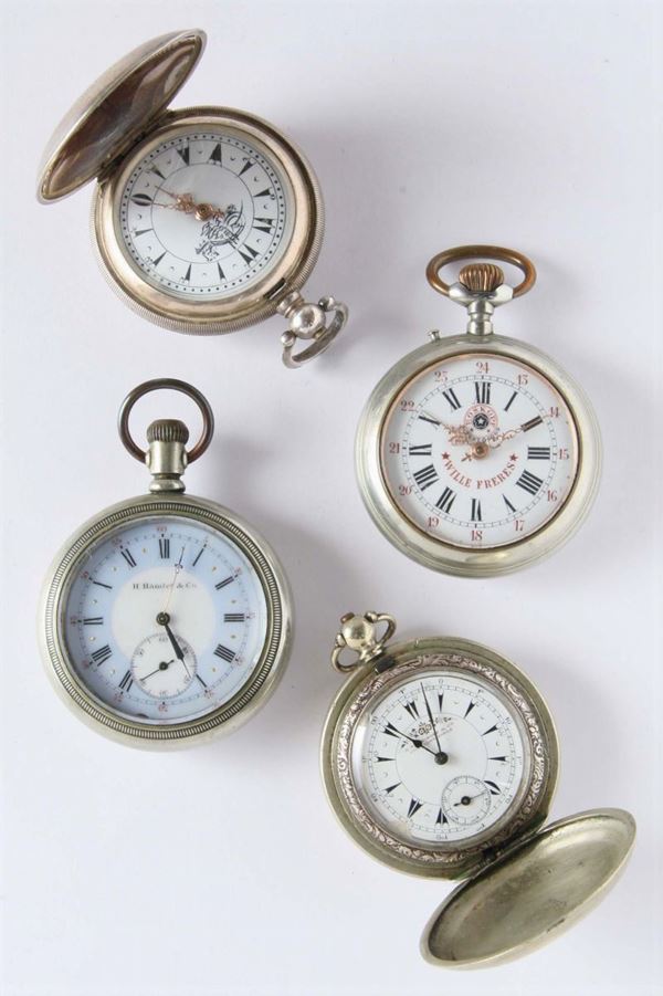 Quattro orologi da tasca da uomo