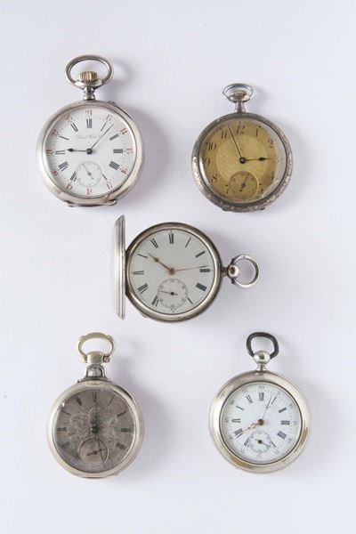 Cinque Orologi da Tasca da Uomo