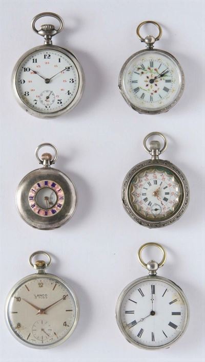 Sei Orologi da Tasca di Misure Diverse