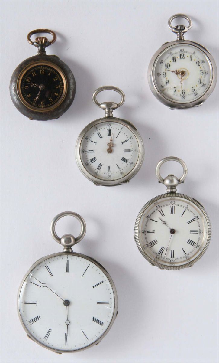 Cinque orologi da tasca  - Auction Silver, Clocks and Jewels - Cambi Casa d'Aste