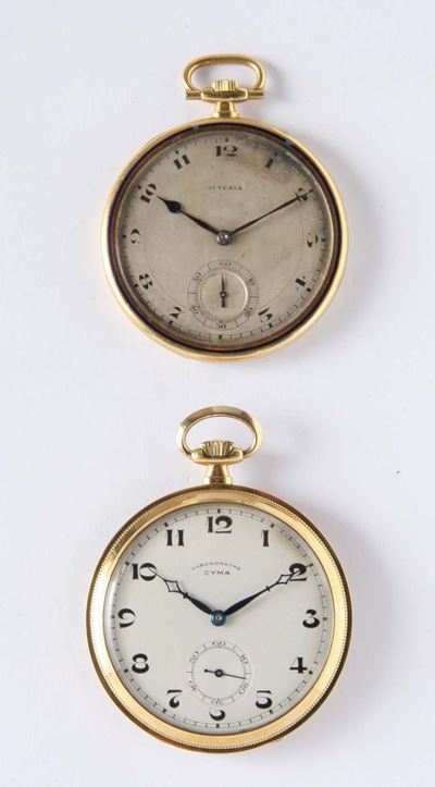 Due Orologi da Tasca in Oro 18 Kt
