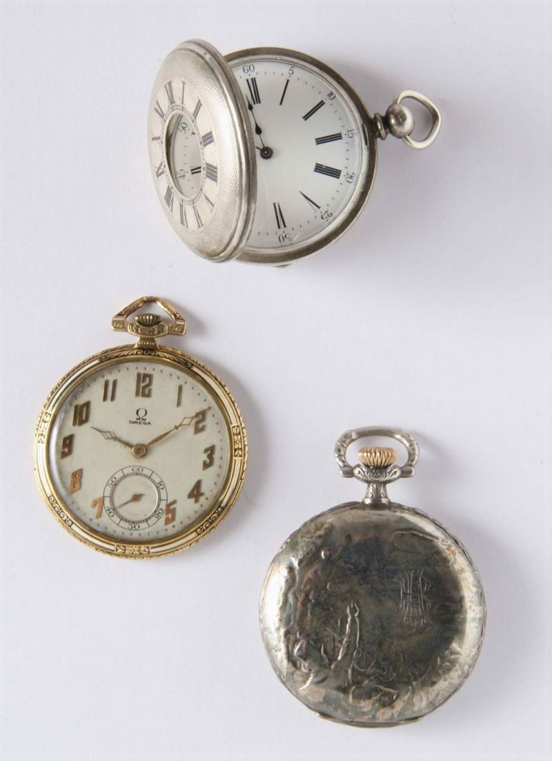 Tre orologi da tasca da uomo  - Auction Silver, Clocks and Jewels - Cambi Casa d'Aste
