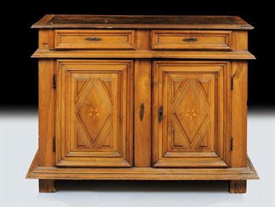 Credenza in Noce a Due Ante Pannellate, XIX Secolo