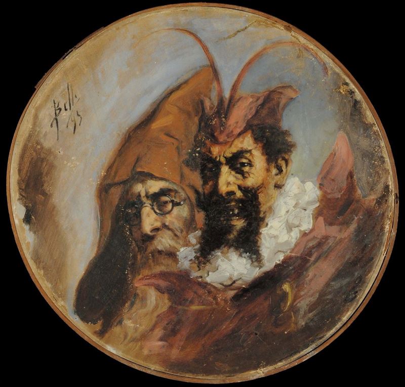 Belli Il diavolo e il vecchio, 1893  - Asta Antiquariato e Dipinti Antichi - Cambi Casa d'Aste