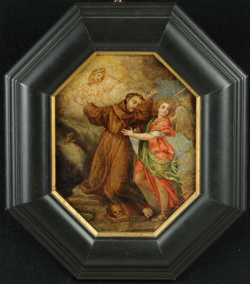 Scuola del XVIII secolo Stigmate  - Auction Old Paintings and Furnitures - Cambi Casa d'Aste