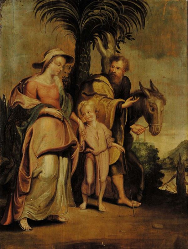 Scuola del XVIII secolo Fuga in Egitto