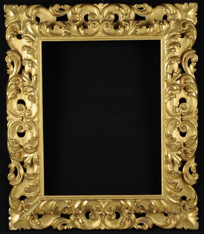Cornice in legno intagliato e dorato, XIX secolo  - Auction Old Paintings and Furnitures - Cambi Casa d'Aste