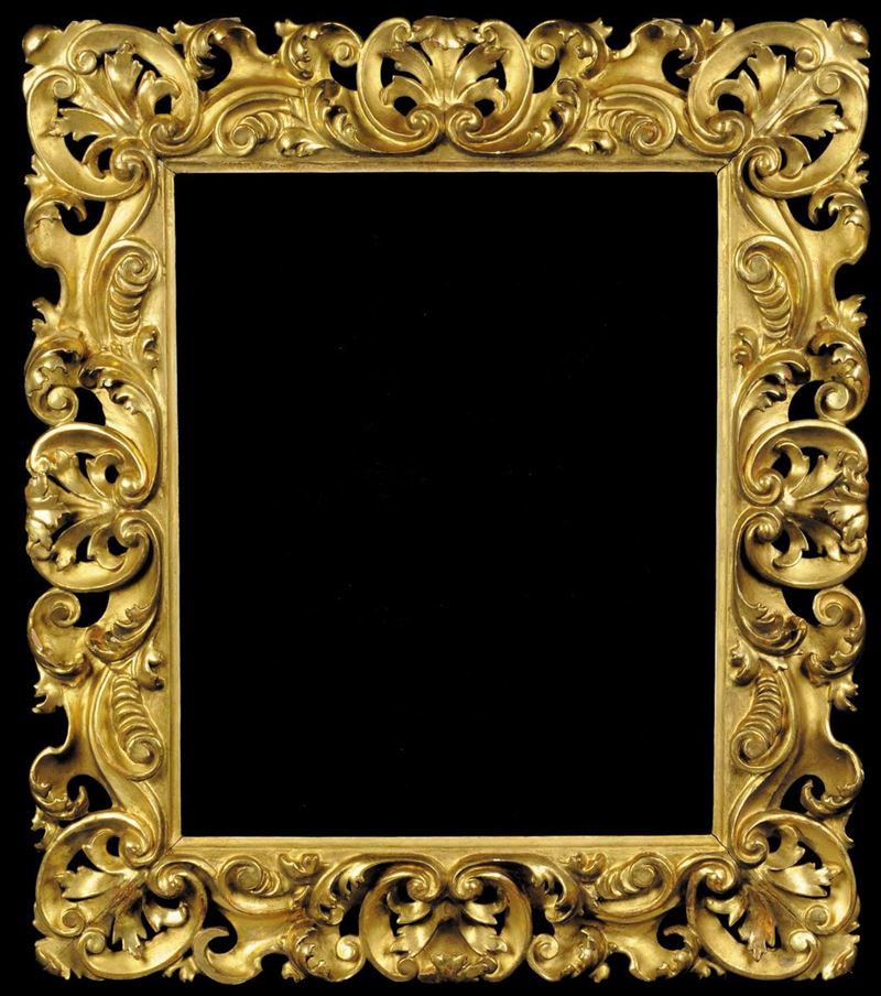 Cornice in legno intagliato e dorato, XIX secolo  - Auction Old Paintings and Furnitures - Cambi Casa d'Aste