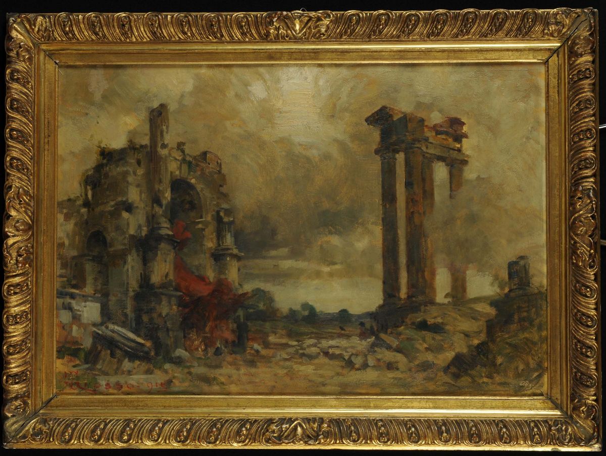 Giacomo Grosso (1860-1938)capriccio Architettonico, 1915