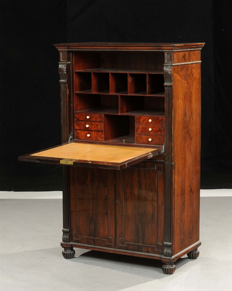 Secretaire Lastronato in Palissandro, XIX Secolo