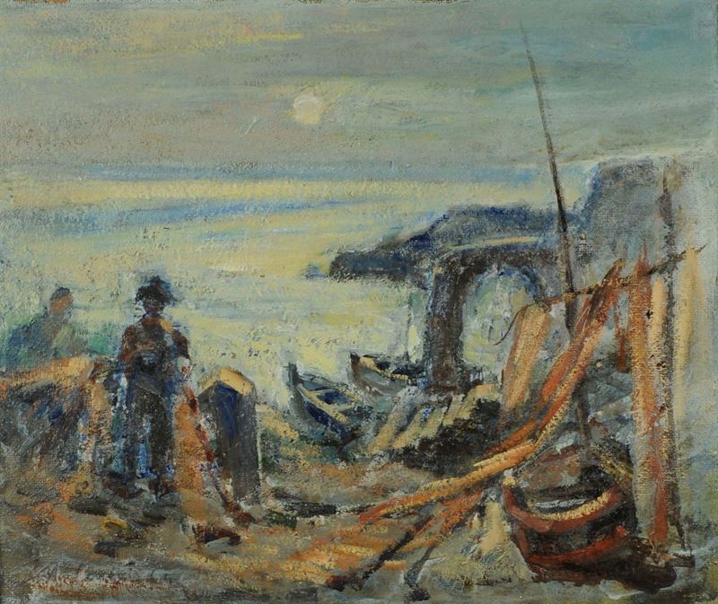 Mario Ciucci (1903-1968) Pescatori  - Auction Old Paintings and Furnitures - Cambi Casa d'Aste