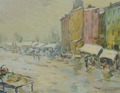 Arturo De Luca (1885-1971)mercato