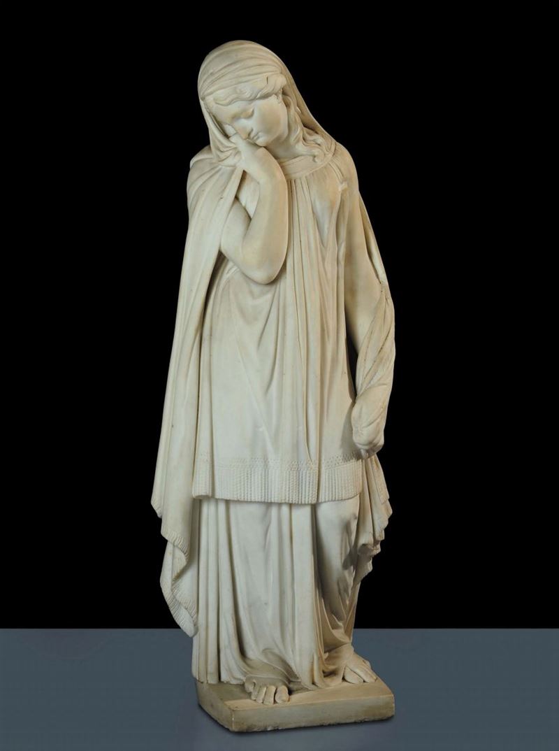 Statua in marmo bianco, XIX secolo  - Asta Asta OnLine 01-2012 - Cambi Casa d'Aste