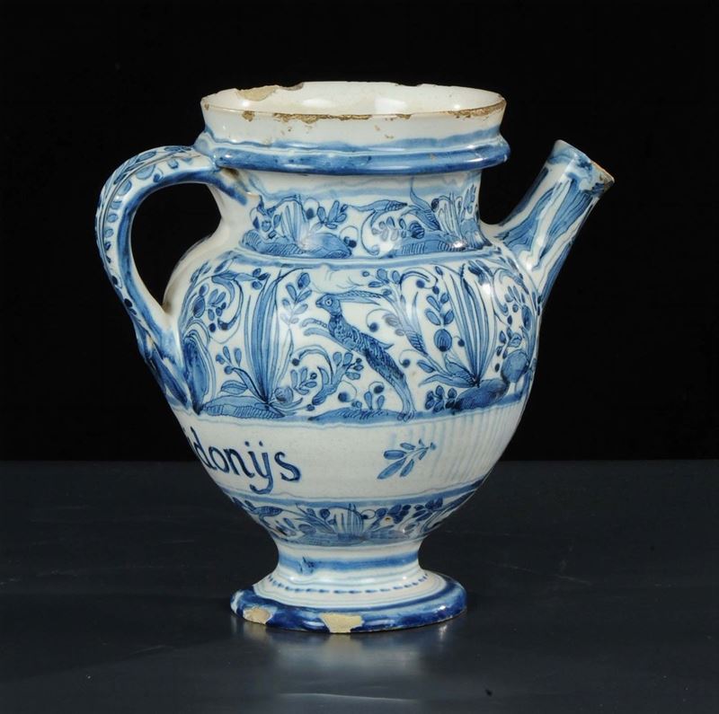 Boccale in maiolica, XVIII secolo  - Auction Old Paintings and Furnitures - Cambi Casa d'Aste