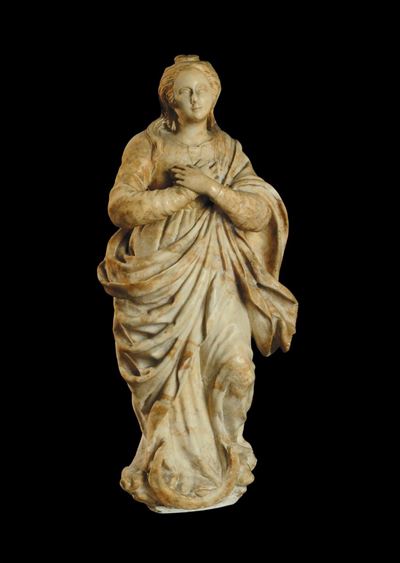 Figura di Madonna Immacolata in Marmo, Ambito dei Gaggini, Genova XVII Secolo