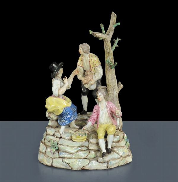 Gruppo in porcellana di Doccia con scena contadina, Firenze fine XVIII secolo