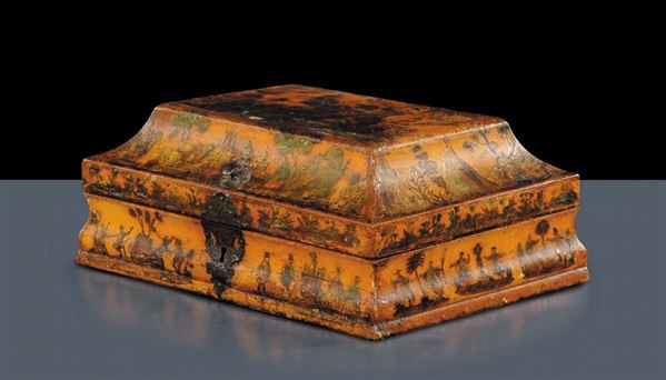 Scatola laccata ad arte povera, XIX secolo