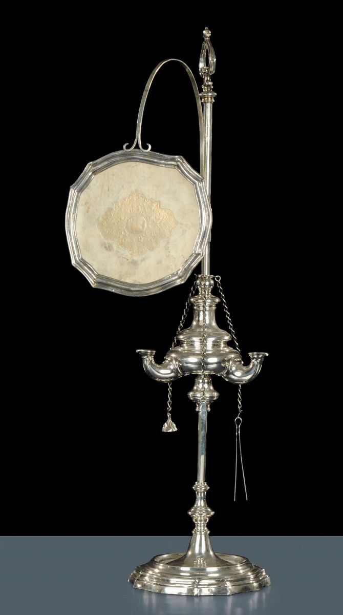 Lucerna fiorentina in argento, Roma XVIII secolo  - Auction Silver, Clocks and Jewels - Cambi Casa d'Aste