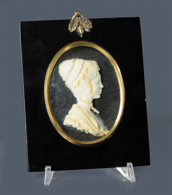 Coppia di profili in cera, XIX secolo