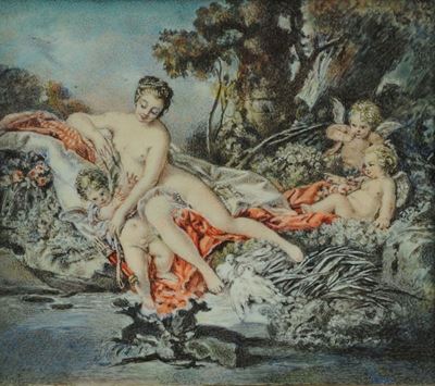 Coppia di Miniature su Avorio, da Boucher