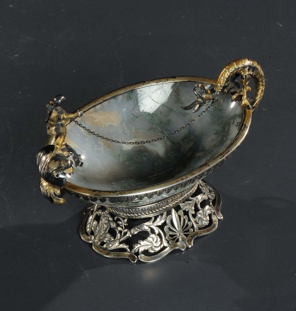 Vaschetta in Argento e Agata, Vienna XIX Secolo