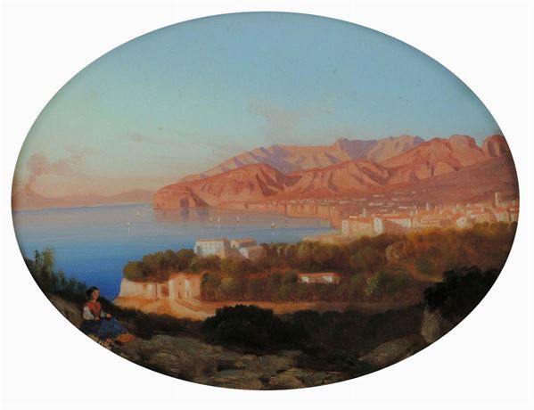 Anonimo Napoletano del XIX secolo Veduta del golfo di NapoliVeduta del golfo di Sorrento