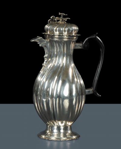 Cioccolatiera in Argento, Augsburg XVIII Secolo