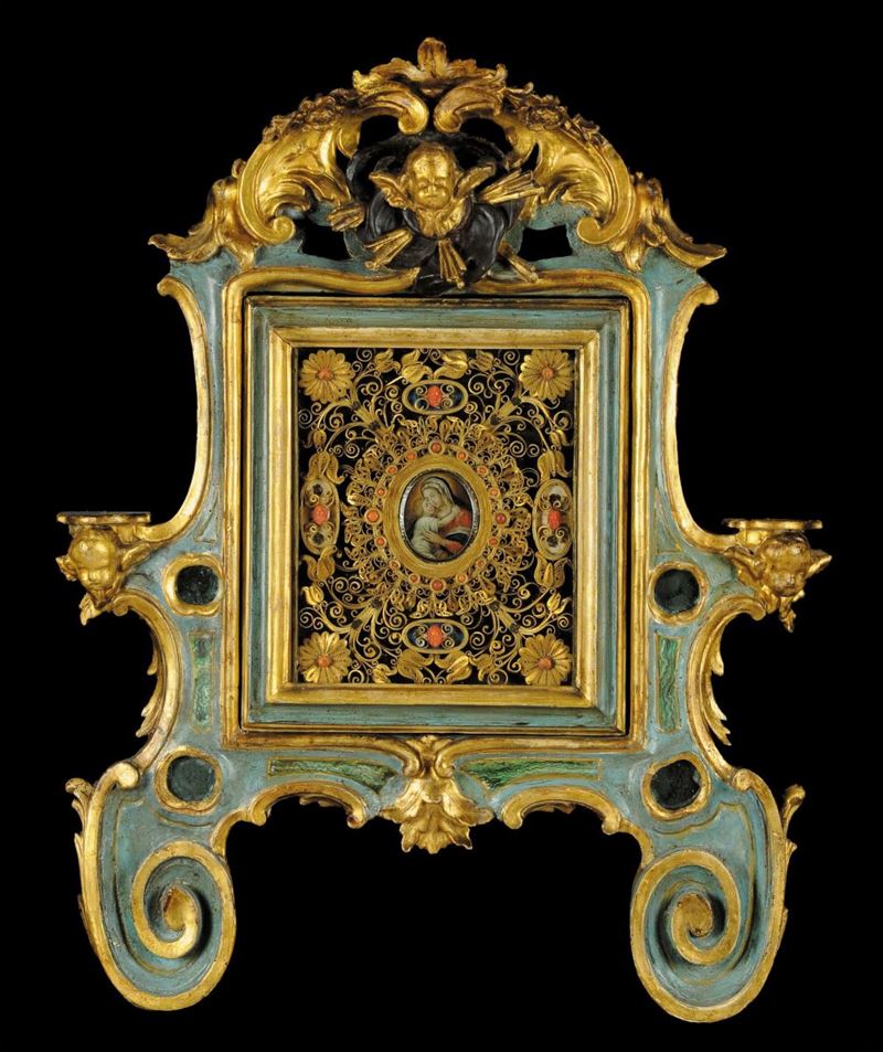 Placca raffigurante Madonna con Bambino, Sicilia XVIII secolo  - Asta Antiquariato e Dipinti Antichi - Cambi Casa d'Aste