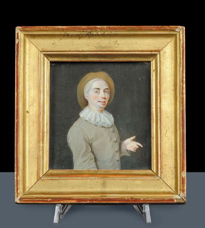 Scuola Napoletana del XVIII Secoloritratto Maschile con Cappello e Gorgiera
