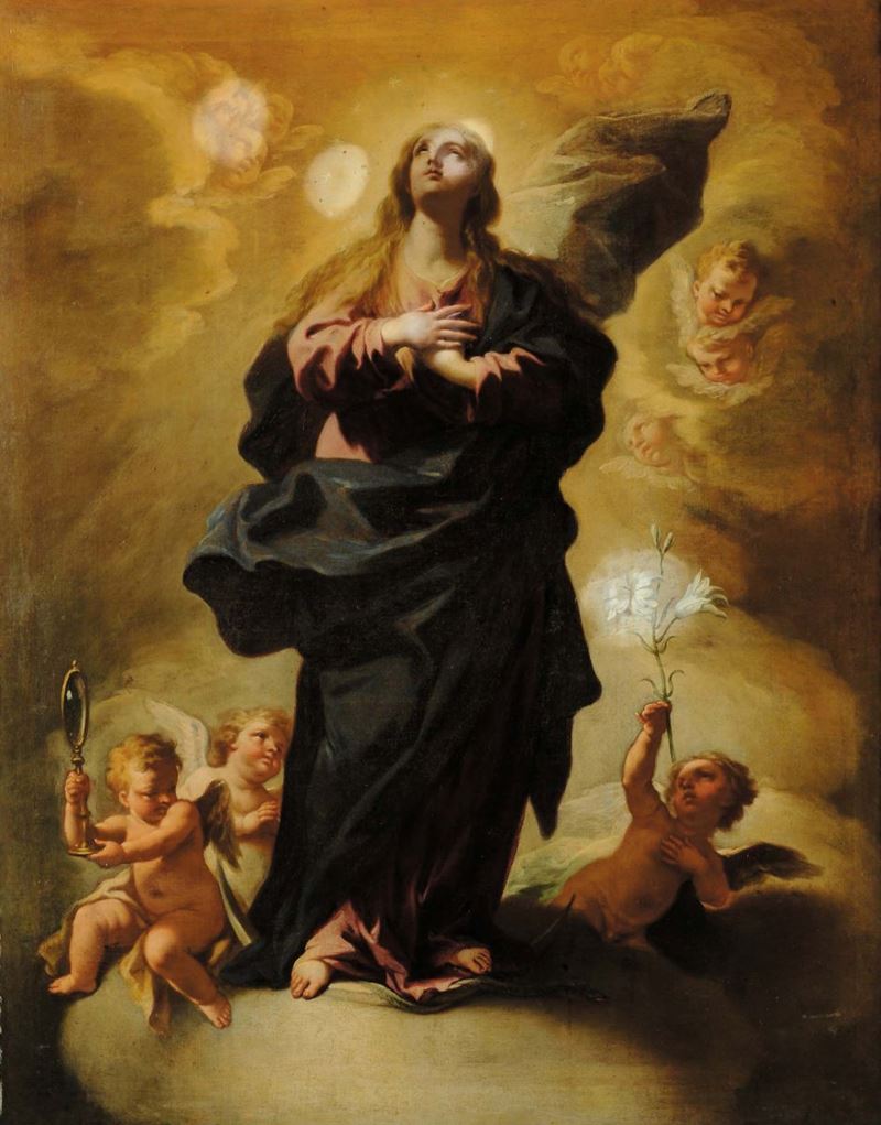 Domenico Mondo (1717-1806), attribuito a Immacolata concezione  - Asta Antiquariato e Dipinti Antichi - Cambi Casa d'Aste